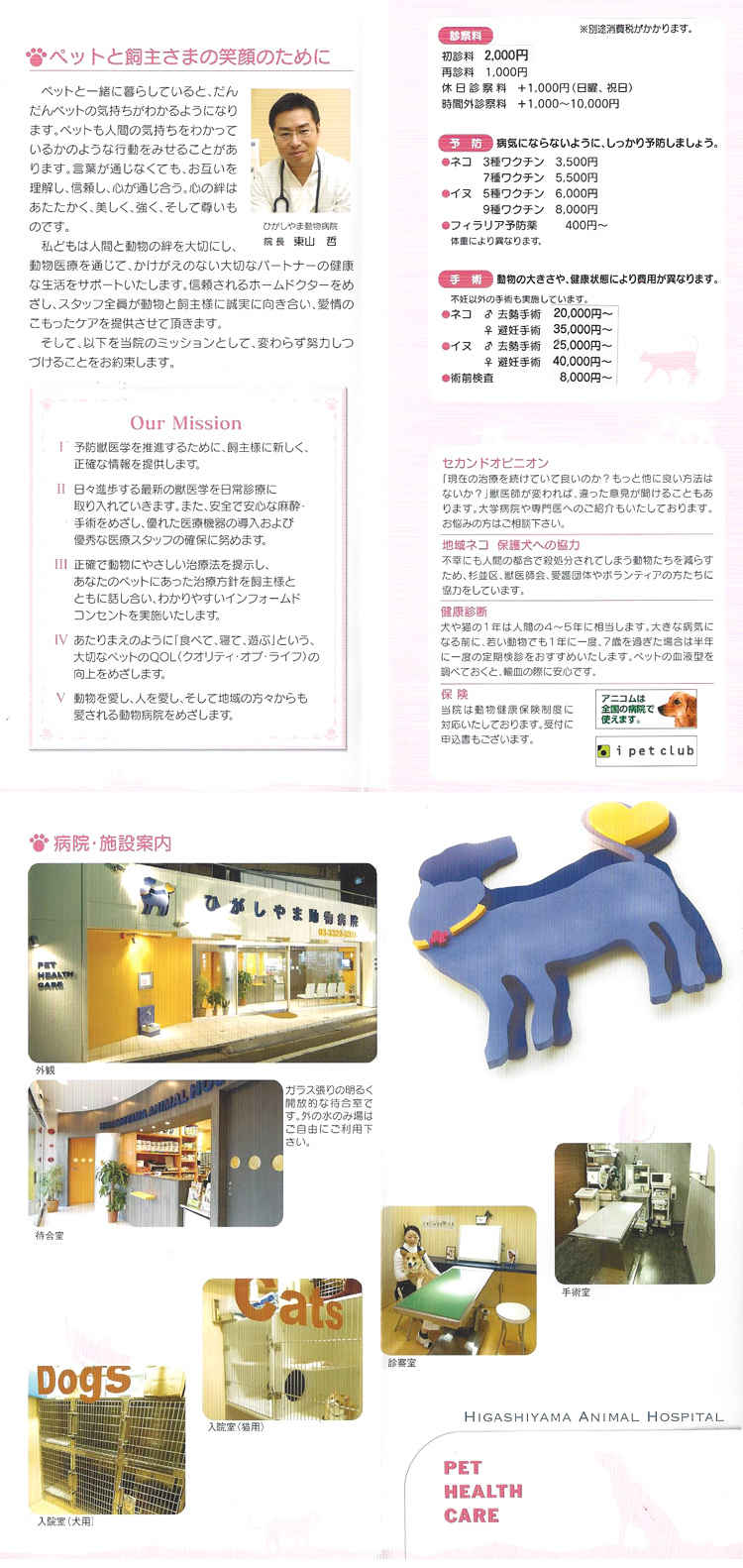 ひがしやま動物病院のお知らせ内容