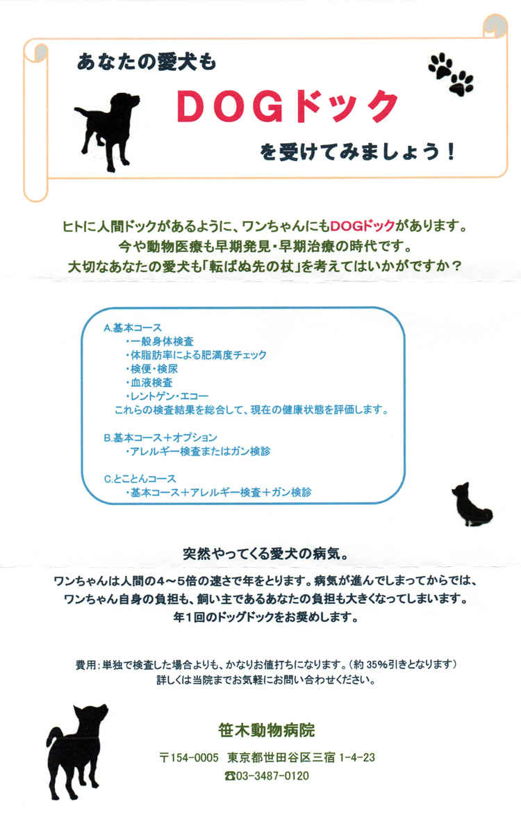 笹木動物病院のお知らせ内容
