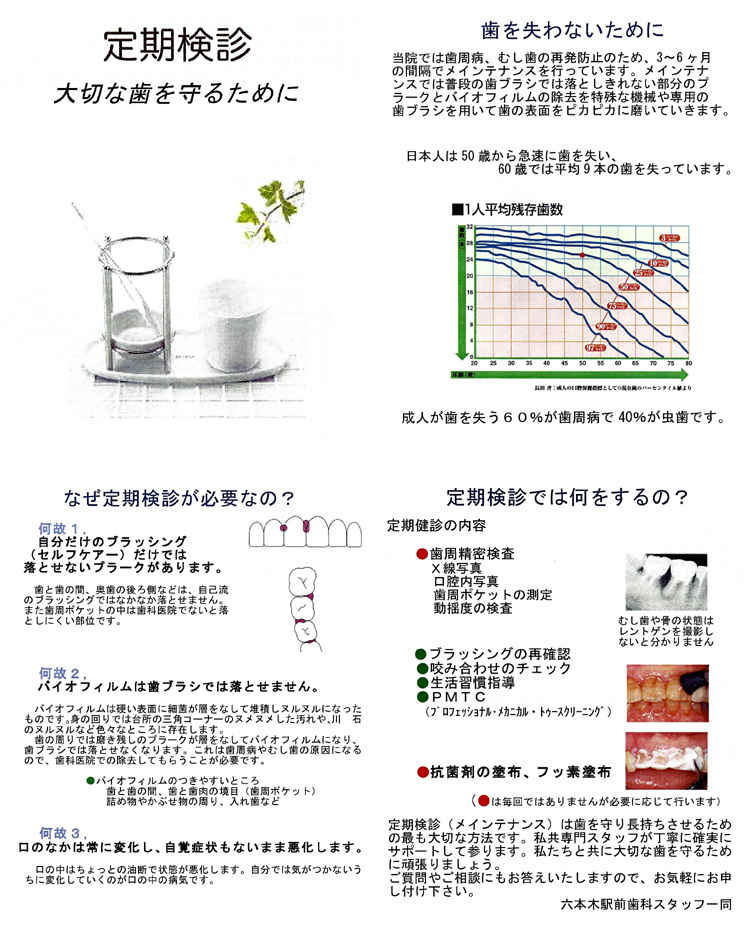六本木駅前歯科のお知らせ内容