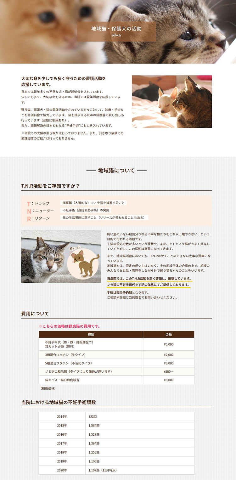 きもと動物病院のお知らせ内容