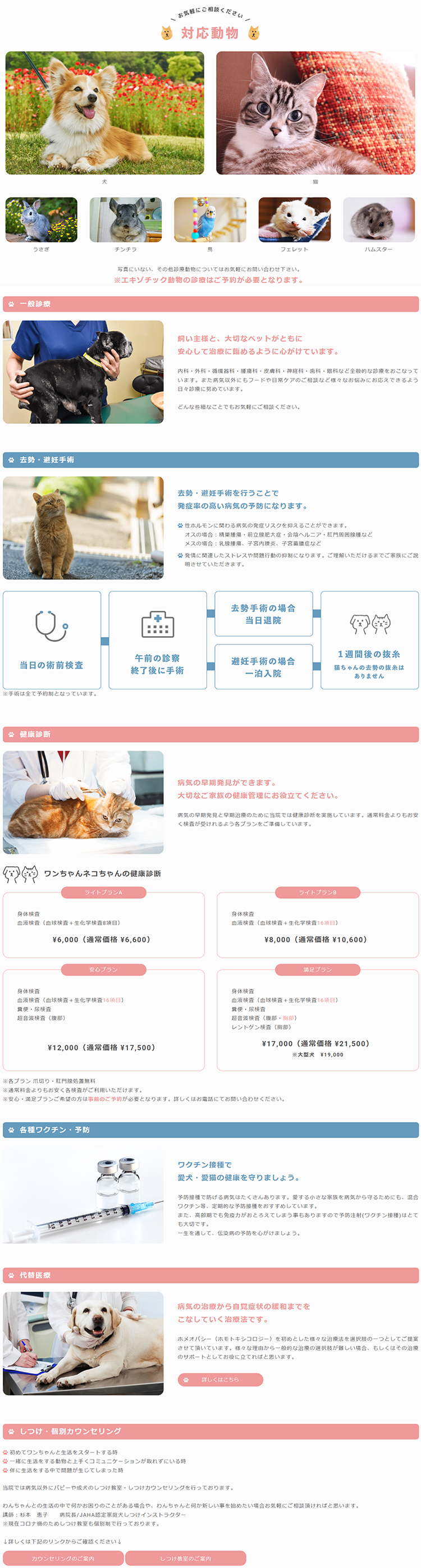 南小岩ペットクリニック医療サポートセンターのお知らせ内容