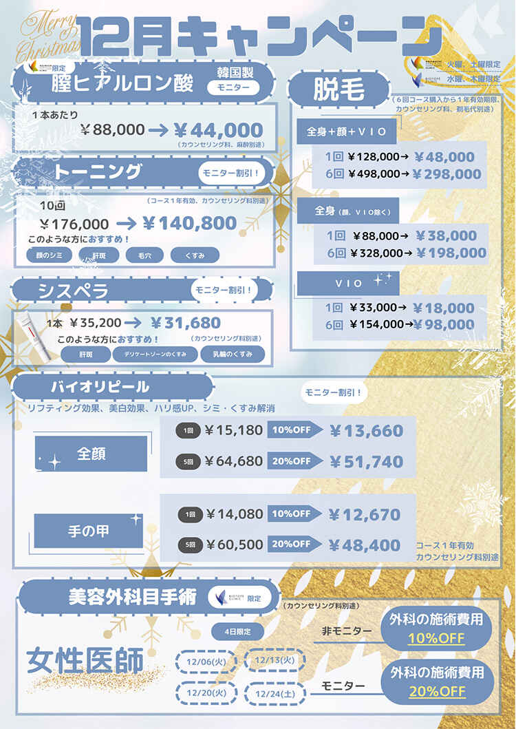 麹町皮ふ科・形成外科クリニックのお知らせ内容