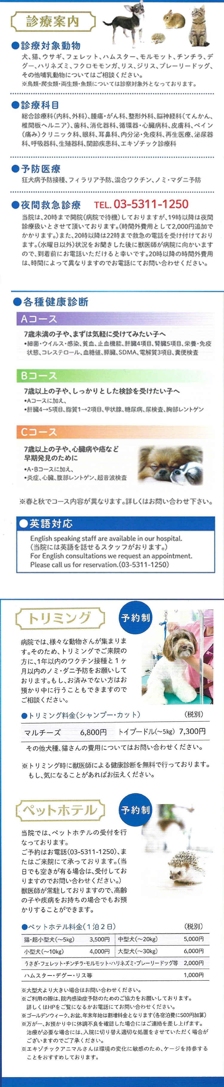 ガイア動物病院のお知らせ内容