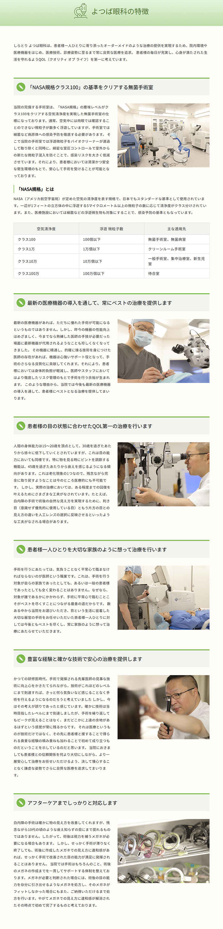 葛飾しらとりよつば眼科のお知らせ内容